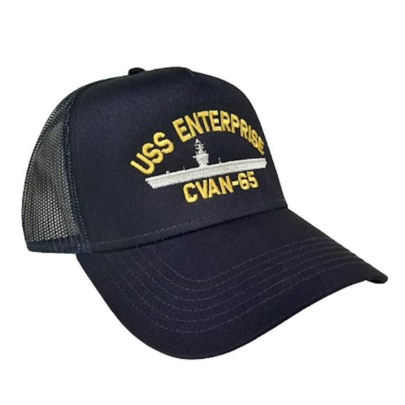 Other - USS Enterprise CVAN-65 Baseball Cap Hat Mesh Snapback Blue Embroidered US Navy